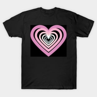 Baby Pink Heart Pattern T-Shirt